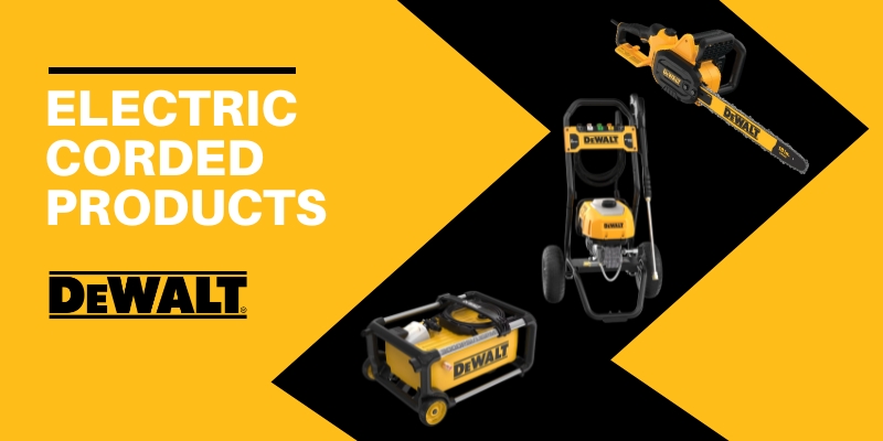 A collage of different Dewalt electric tools